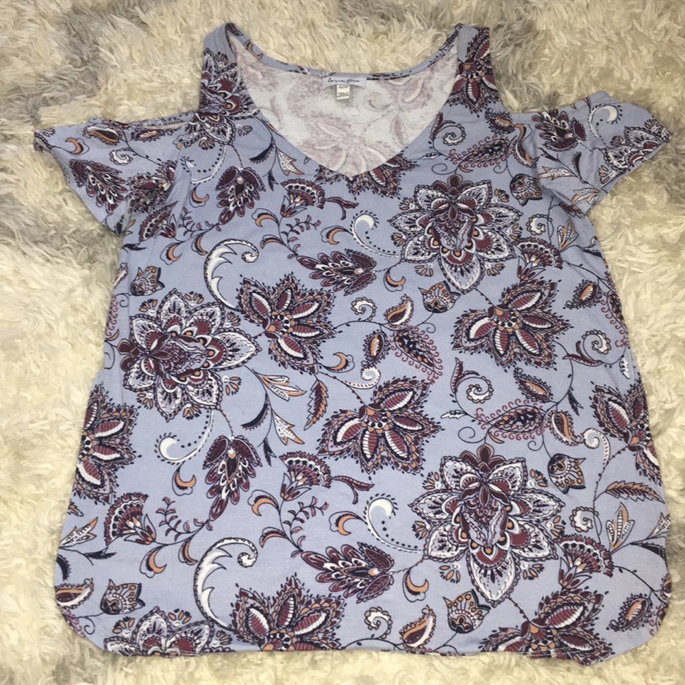 Love, Fire Cold-Shoulder Top